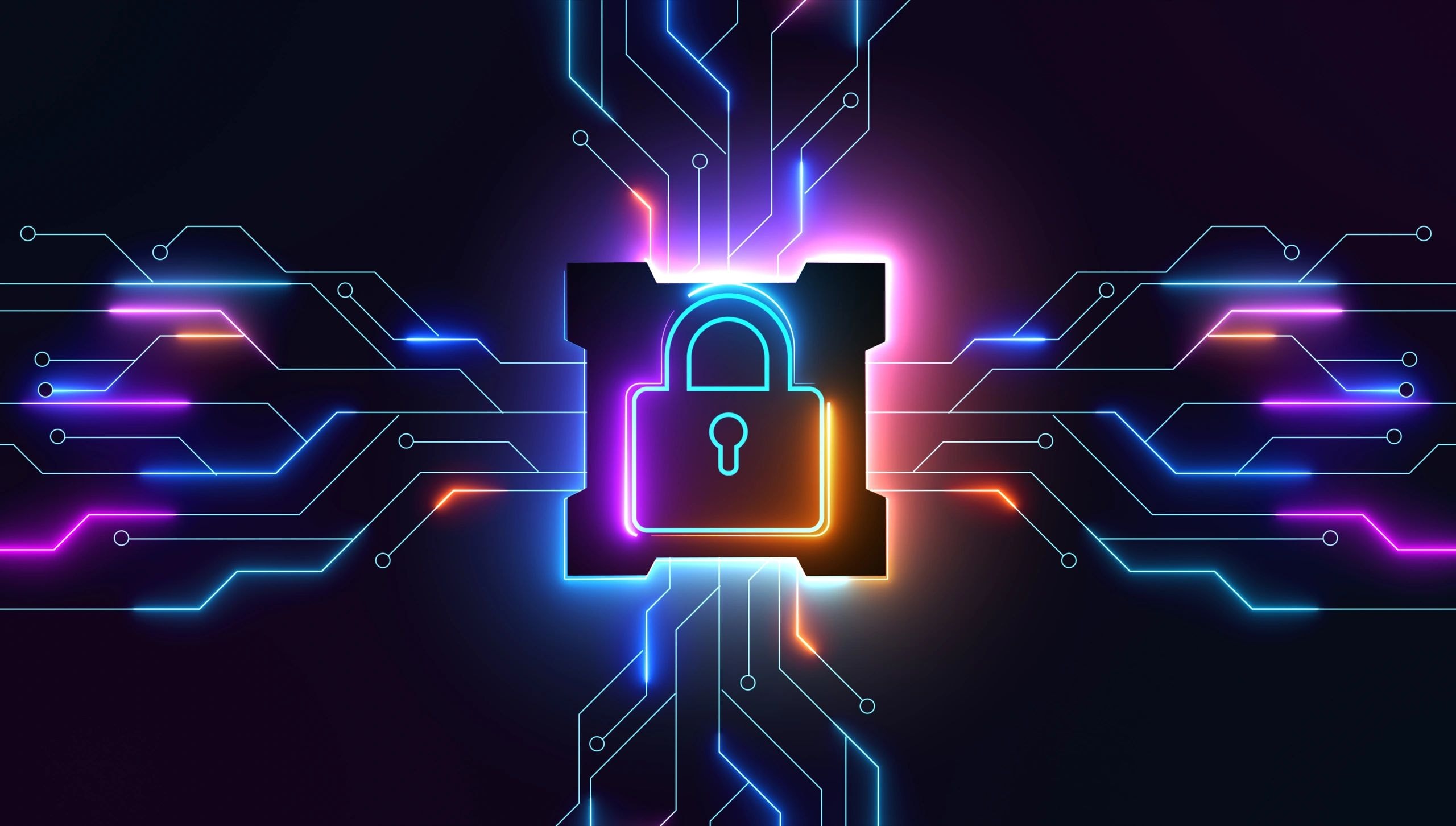Digital lock representing cyber security
